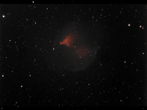 M27 Dumbell Nebula. Not very bright, I need to be more patient and take more exposures